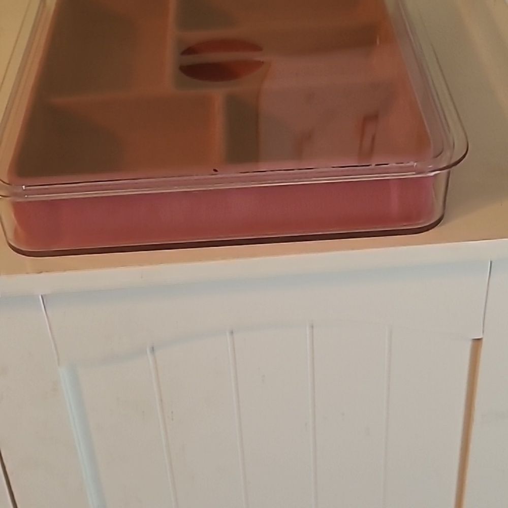 Clear and Pink Divided Storage Box - Picture 3 of 6